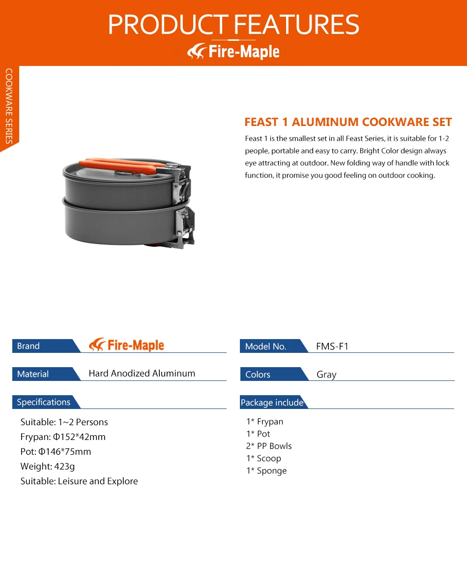 pan conjunto alça dobrável 1-2 pessoas FMC-F1
