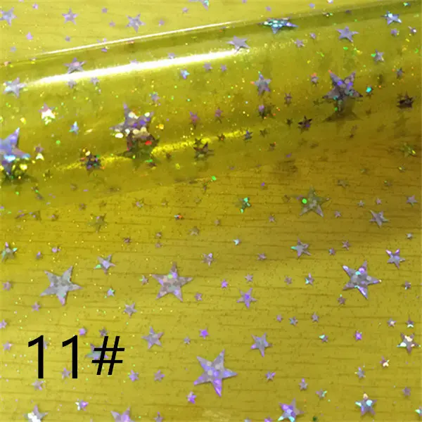1 шт./7,6*12 дюймов синтетическая голограмма звезда прозрачный ПВХ-винил ткань - Цвет: 11