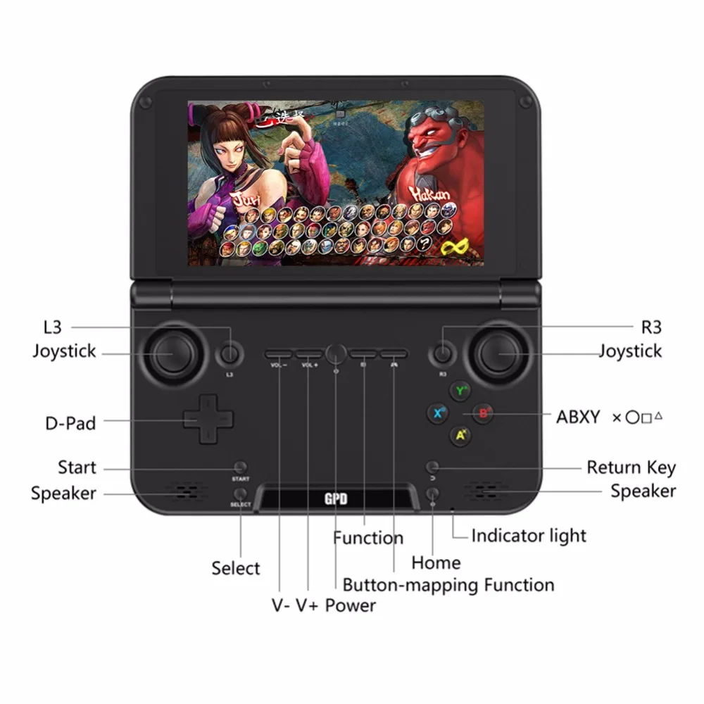 Новейший GPD XD Plus 5 дюймов 4 ГБ/32 ГБ Bluetooth 1280*720 процессор MT8176 шестиядерный портативный игровой консоли ноутбук черный Onsale