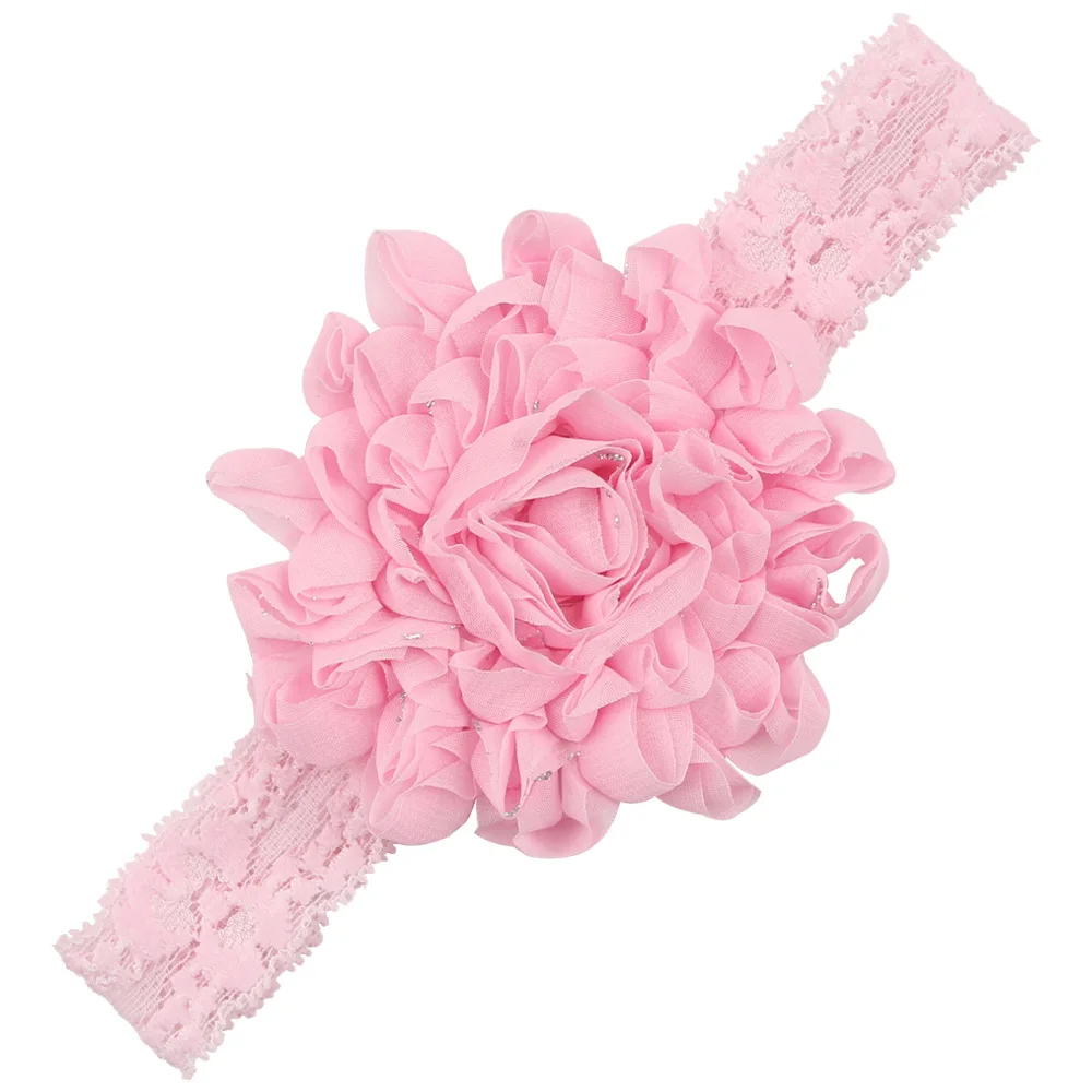 Цельнокроеное платье Майя Степан детская модная одежда для девочек шифоновое с цветочным кружевом волос повязка на голову для новорожденных Головные уборы тюрбан - Цвет: Розовый