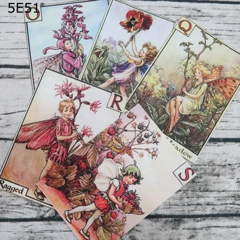 

Handmade cloth DIY cotton canvas fabric / positioning cloth hand dyed patchwork cloth digital printing Vintage elf flower fairy