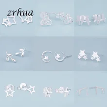 Zrhua mais novo 925 brincos de prata bonito elegante do parafuso prisioneiro para as meninas femininas pequenos presentes venda quente 925 selo jóias feminino festa brincos(China)