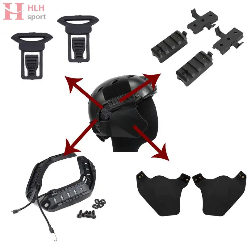 

*Helmet Accessory Rail Mount Tactical Military Airsoft Hunting Paintball Fast Helmet Side Cover Ear Protection