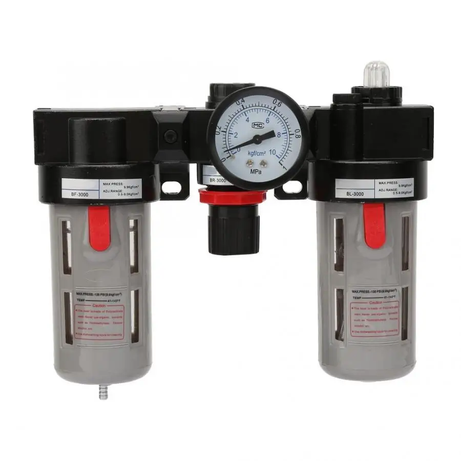 

Pneumatic Cylinder BC3000 3/8'' Air Source Treatment Unit Pneumatic Lubricator+Filter+Regulator Pressure Switch Air Compressor