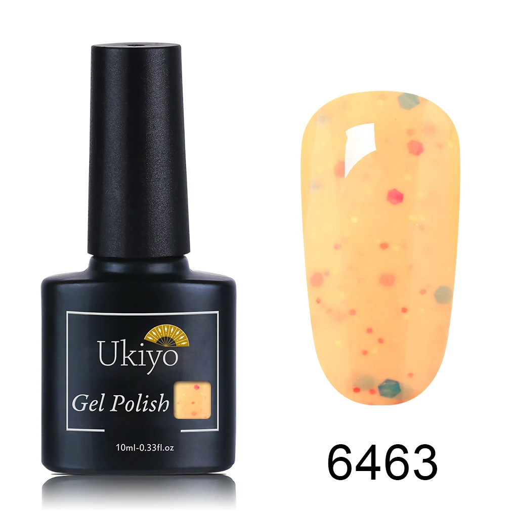 Ukiyo 10 мл сырный Гель-лак для ногтей Soak Off UV светодиодный Гель-лак для ногтей Полупостоянный карамельный цвет гель-Лаковая основа топ-Гель-лак - Цвет: 6463