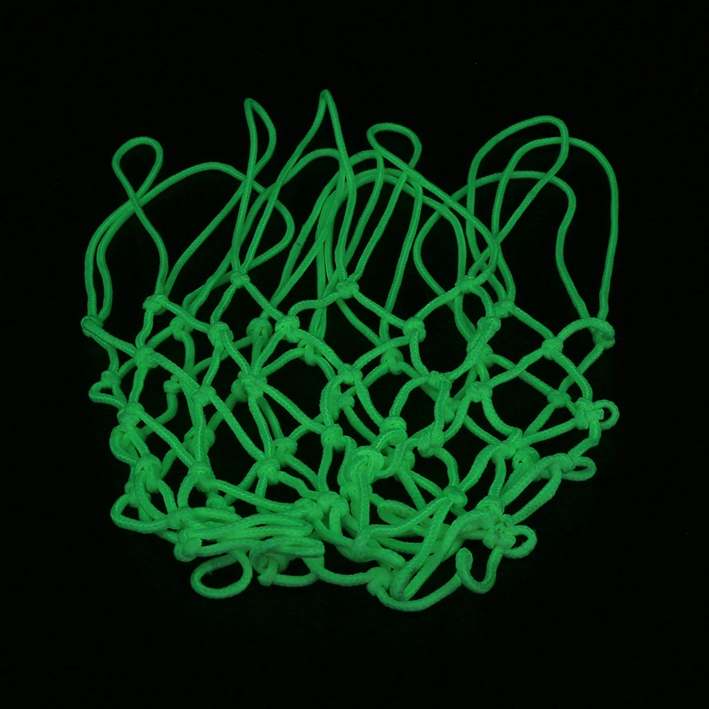 Светящаяся зеленая светящаяся баскетбольная сетевая плата обод мяч сетка нейлон Стандартный баскетбольный сачок в темноте