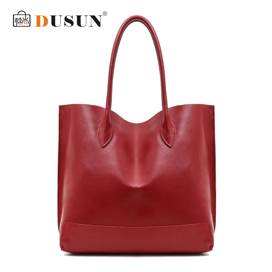 

DUSUN 2019 New Casual Ladies Handbags Women Genuine Leather Large Totes Messenger Bag Hign Quality Designer Luxury Brand Red Bag