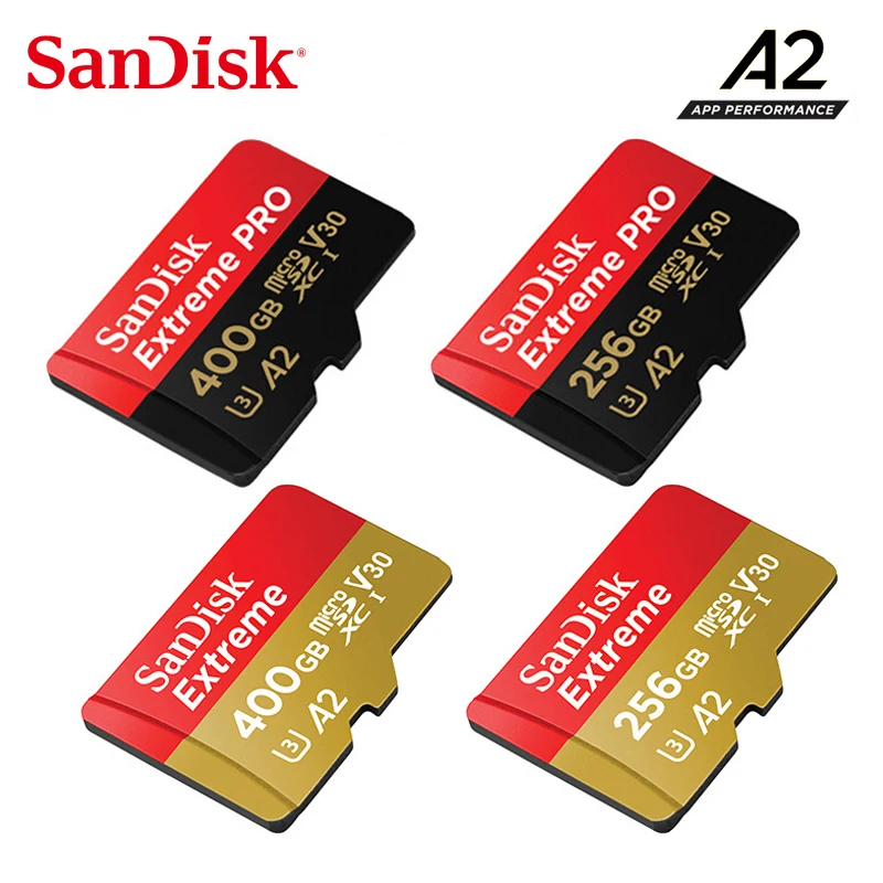 Двойной флеш-накопитель SanDisk Extreme/PRO UHS-I микро sd карты 400G 256G 128G 64G до 160 МБ/с. скорость чтения Class10, V30, U3, A2 слот для карт памяти