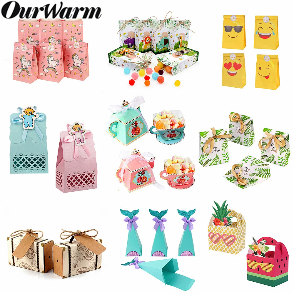 OurWarm ورقة الحلوى هدية مربع أكياس الأناناس الفاكهة الحلوى أكياس هدية للضيوف الطفل الزفاف عيد ميلاد حزب الإحسان الديكور