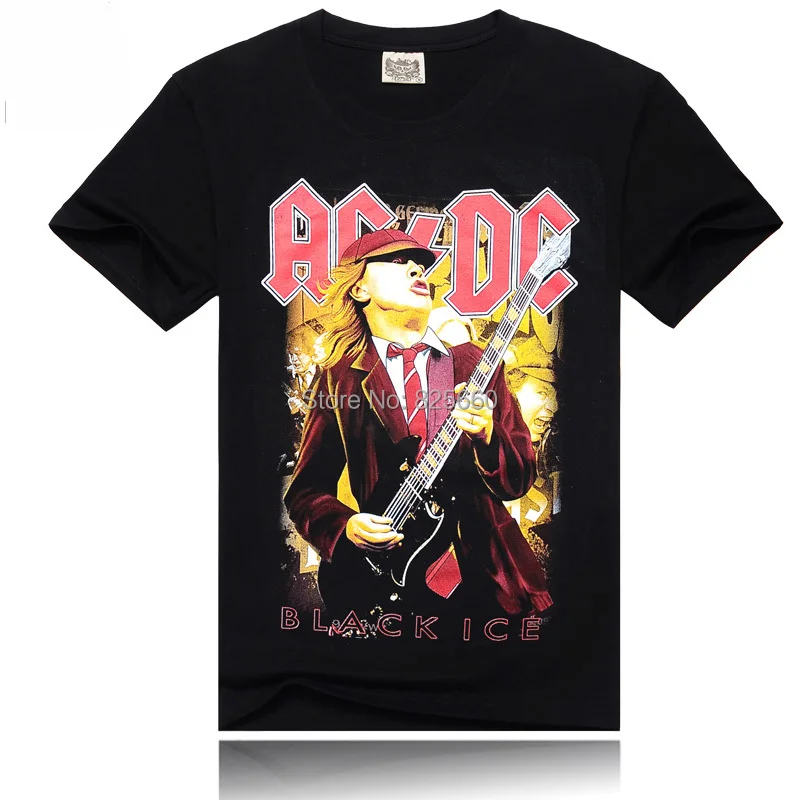 AC DC Brian Johnson GUITAR T Shirt Black Sitcoms AC/DC T-Shirt Men Tshirt Rock n Roll Hall High Way To Hell Plus Size XXXL | Мужская