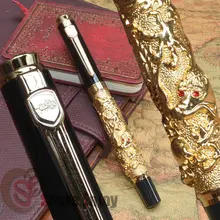 Перьевая ручка тонкий NIB JINHAO на удачу, дракон золотой и черный дракон EMBOSS Офис Бизнес лучший подарок