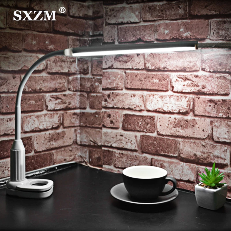 

LED Desktop Table Lamp Eye Protect Memorize function Stepless Dimmable Bendable Clip-on Lamp Touch Sensor Control Desk Lighting