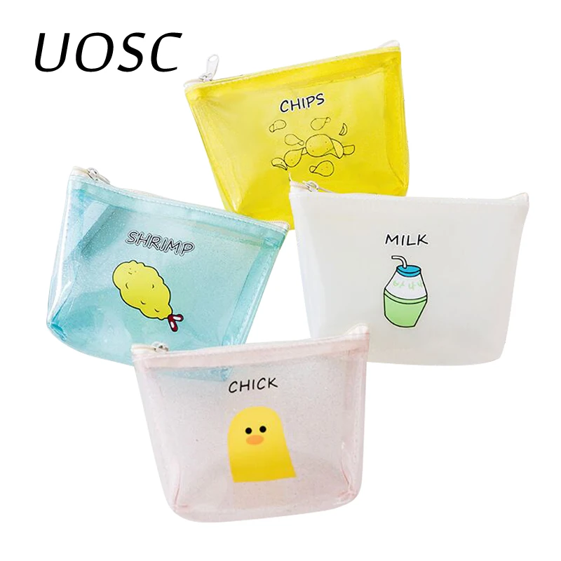 

UOSC Unisex Jelly Coins Purses 2018 New Harajuku Soft Transparent Mini Wallet Girl Brand Square Small Coin Bag For Student Purse