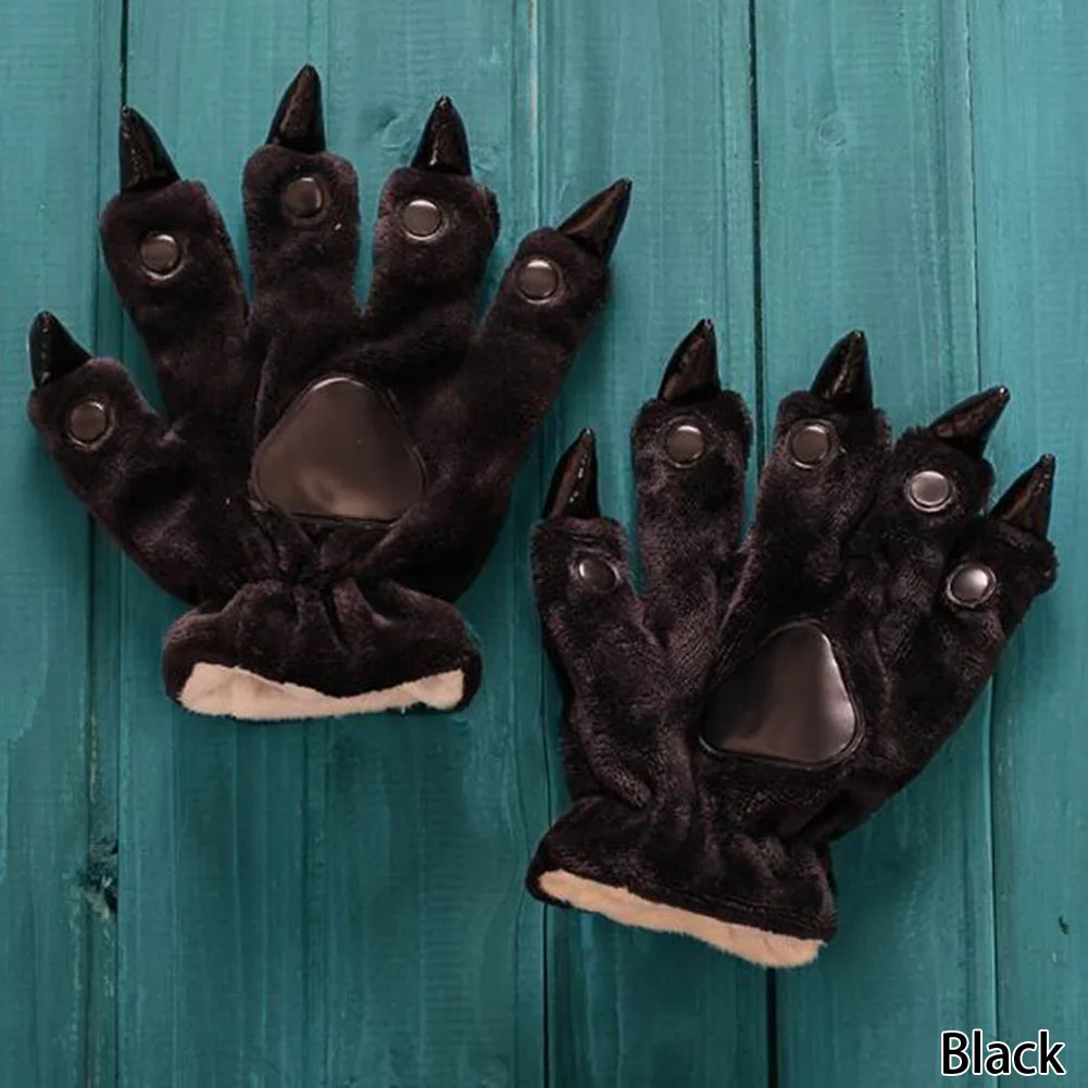Animal Claw Gloves Women Men Soft Plush Paw Glove Bear Gloves for