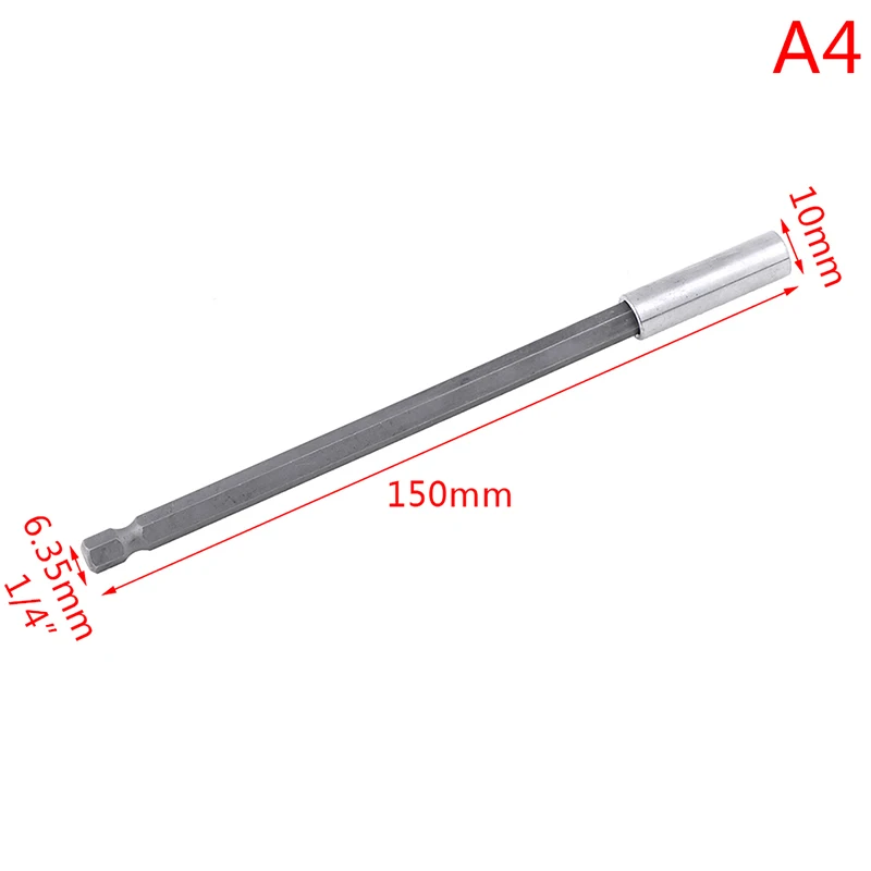 1/4 ''Магнитная отвертка бит Hex держатель хвостовика комплект шестигранный 60/75/100/150 мм - Цвет: A4