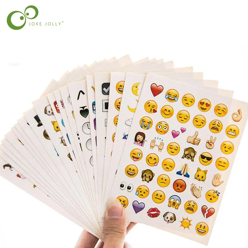 

4 Sheets/lot 48 Stickers Hot Popular Sticker 48 Different Emoji Smile Face Stickers For Notebook Fun Message Twitter GYH