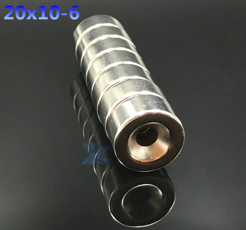 5pcs 20 x 10mm 6mm Hole N35 Super Strong Rare Earth Powerful Magnet Neodymium Disc Permanet Magnets Free Shipping 20*10