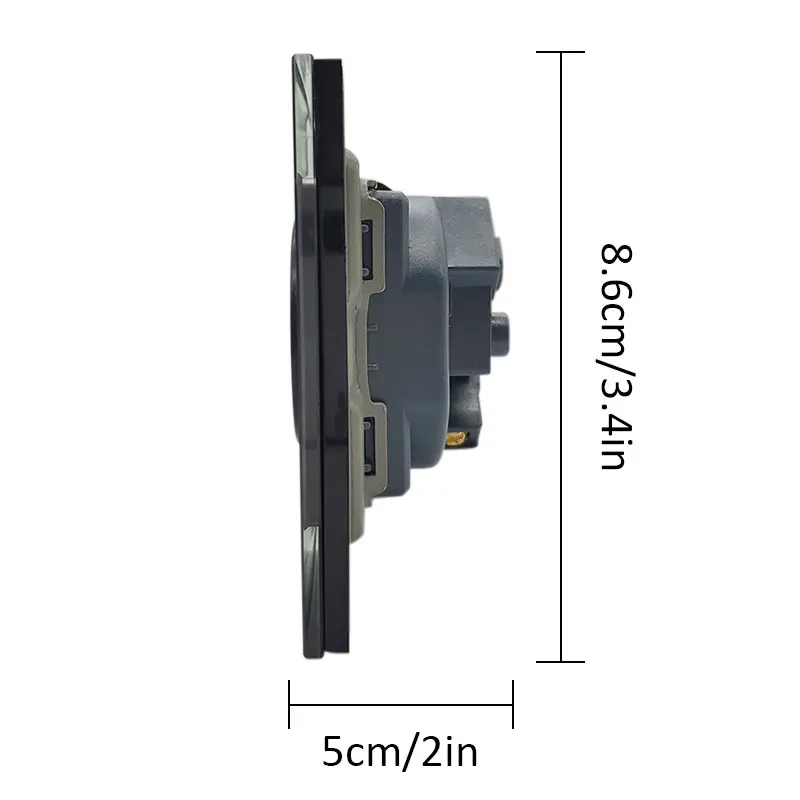 Европейская стандартная двойная розетка настенная Хрустальная стеклянная панель электрическая розетка с заземлением 16A 110-250 В 146 мм* 86 мм