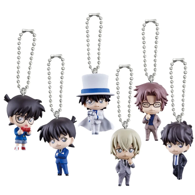 New Detective Conan Swing Strap 2018 Figure Complete Set (6) Gashapon Collectible Mascot Toys 100% Original