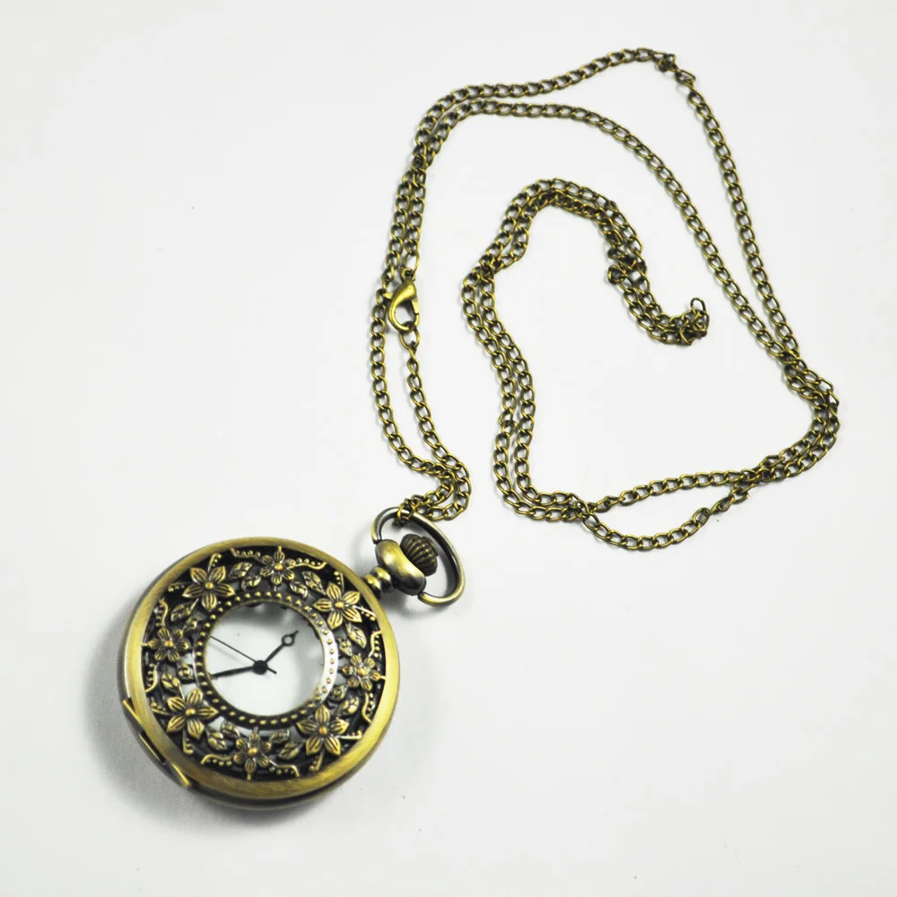 

Vintage Style Antique Pocket Watch with 31" Chain in Antique Bronze Gold Finish (Free Replacement Lithium Battery Included)