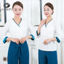 Скраб медицинская форма женский v-образный вырез с коротким рукавом униформа для медсестер салон красоты клиника медицинская Униформа куртка+ брюки