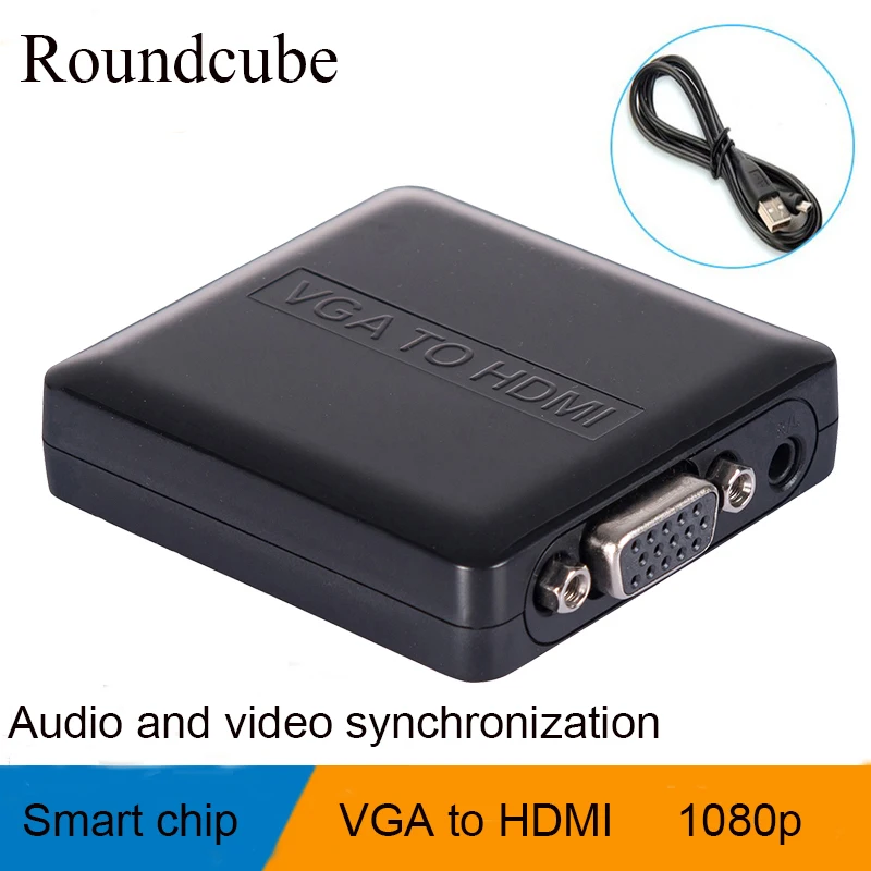 

High Performance VGA to HDMI Converter With Audio VGA2HDMI 1080P Adapter Connector For Projector PC Laptop to HDTV