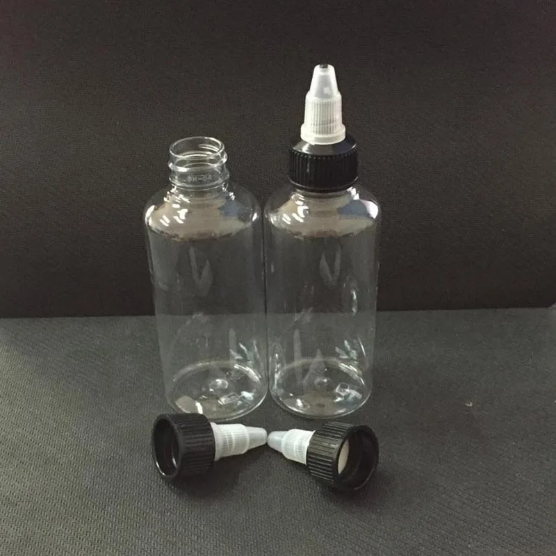 50pcs Empty Twist off Cap Bottle 30ml 60ml 100ml 120ml PET Dropper Bottles With Twist off Cap For E Liquid vape juice