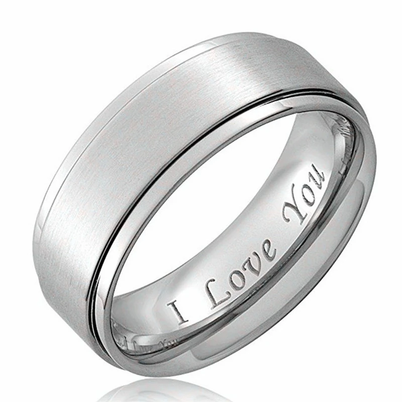 &quotI Love You&quot 8MM 6MM Couple Rings Lovers Titanium Ring For Women Wedding Engagement Party Jewelry Accessories Gift | Украшения и