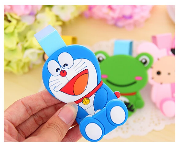 Kawaii Смешанная нержавеющая сталь+ Силиконовые Doraemon Медведь Мини размер двери задний крюк вешалки для стенка для ванной комнаты Вешалка Гостиная