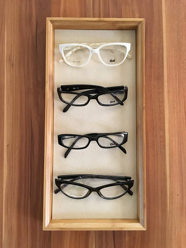 Очки из бамбукового дерева дисплей коробка ювелирных изделий стенд держатель чехол для хранения Ретро тренд мода высокого класса очки дисплей поставки стойки