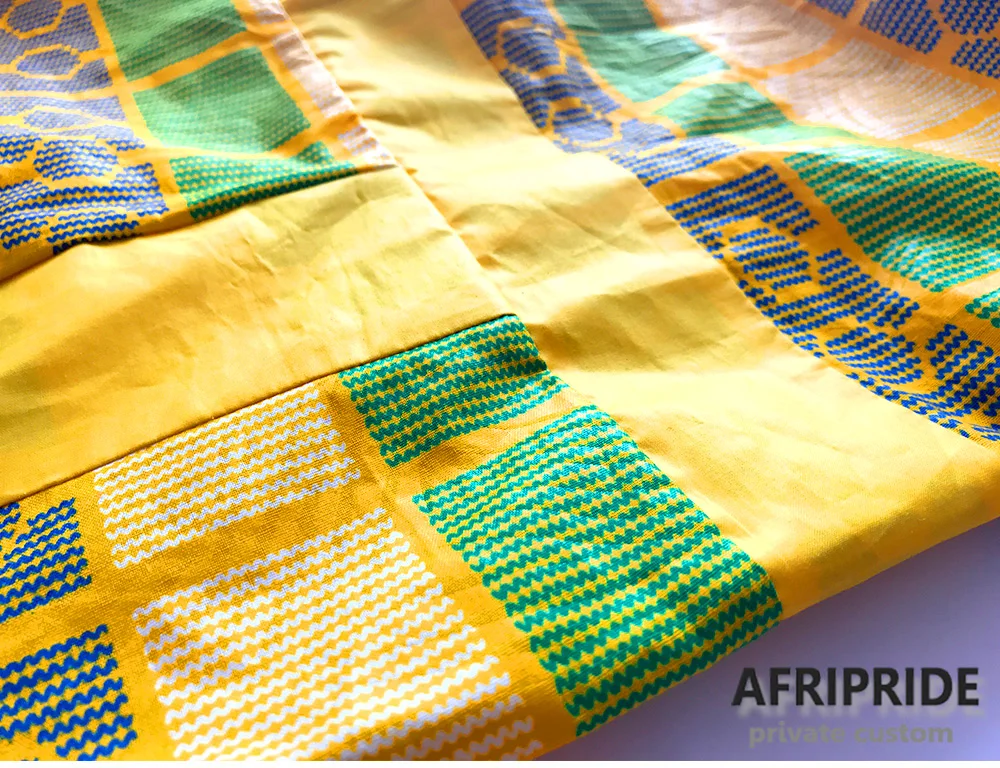 Анкара принт африканские платья для женщин AFRIPRIDE портной хлопок рукава накидки женские макси платья A722553