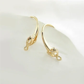 

10PCS 17*5MM 24K Champagne Gold Color Plated Brass Earring Hooks Diy Jewelry Findings Earrings Accessories Wholesale