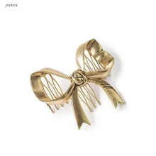 Бохо Большой Золотой бант заколка для волос тиара расческа женские ювелирные Заколки Аксессуары для волос