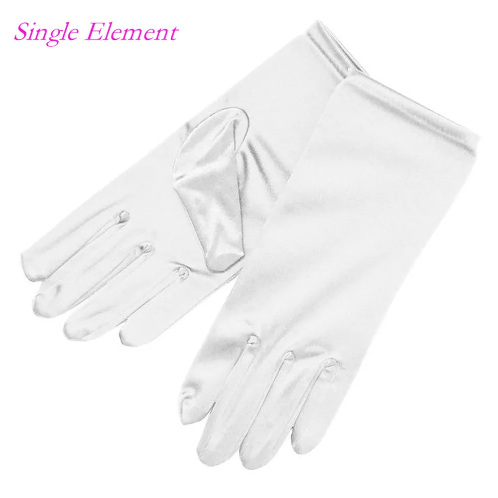

Newest Bridal Gloves Satin Wrist Length Free Size Blue White Red with Fingers Gloves Wedding Gloves 2017 Wedding Accessory