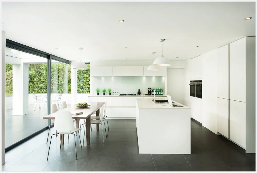 Белый высокий глянцевый лакированный кухонный шкаф популярный модульный кухонный Остров кабиент Подгонянный кухонный мебель горячие продажи