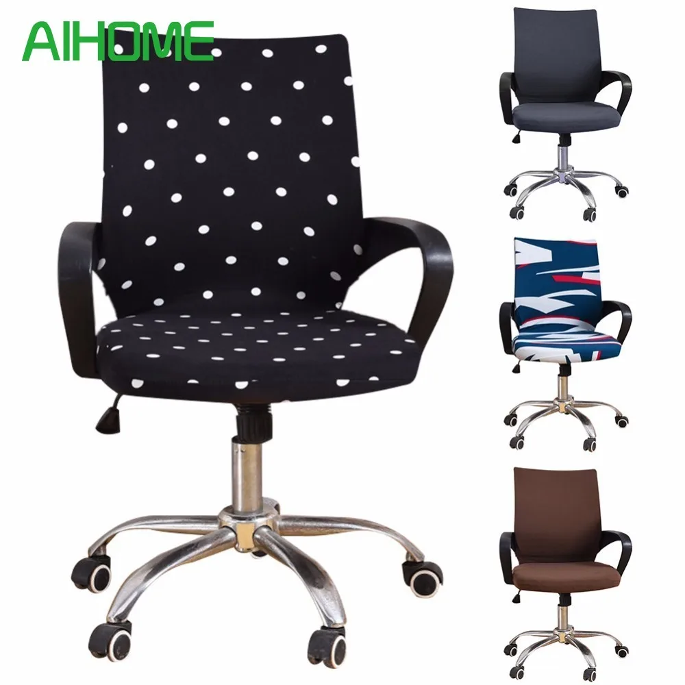 Spandex Office Chair Cover Elastic Computer Chair Cover Dining Chair Washable Removable Rotating Chair Cover