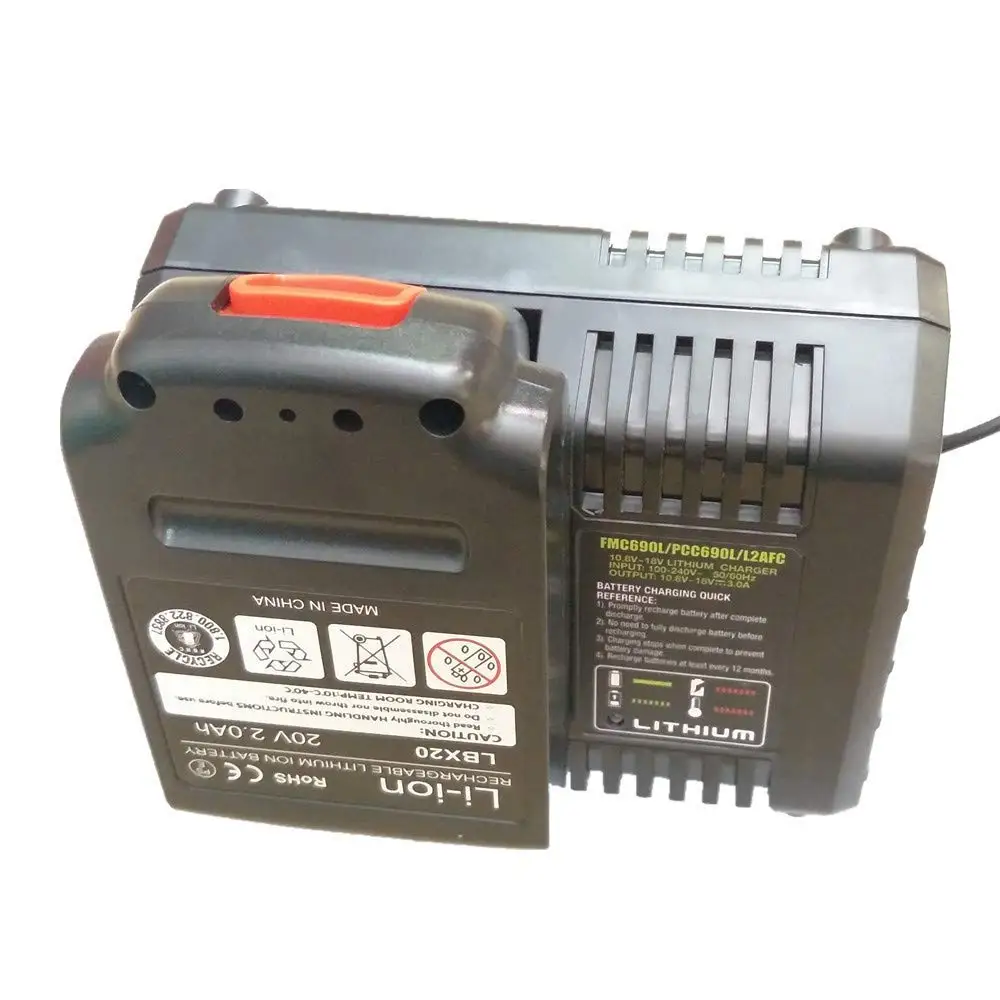 В 20 в литий ионная батарея зарядное устройство BDCAC202B для Black & Decker Porter кабель