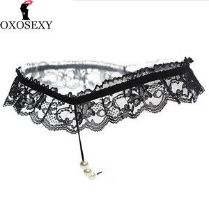 Red Pink Women G-string Pearl Lingerie Crotchless Girls Transparent Underwear Sexy Panties Women Lace Briefs Women Intimates 019