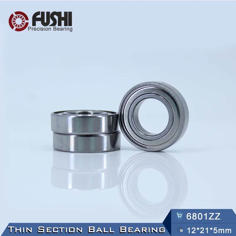 6801ZZ Bearing ABEC 5 (10PCS) 12*21*5 mm Metric Thin Section 6801Z Ball