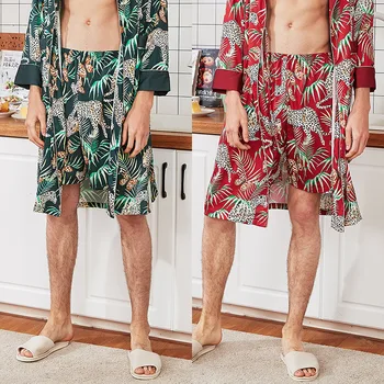

New Spring Mens short Sleep Trousers Summer Casual Silky Home Wear Male Pyjama Bath pants L-XXL