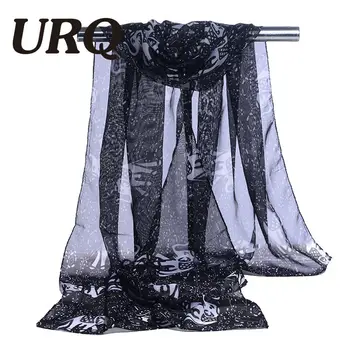 

chiffon scarf print elephant women's muslim lady Chinese style spring and autumn small striped scarf patterns cape shawl wrap