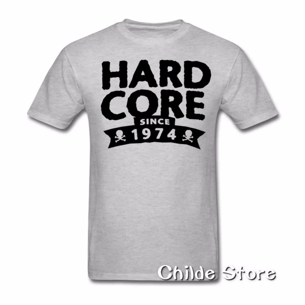 2018 New Summer Funny Tee Hardcore since 1974 Birthday Cotton T Shirt for men Men Man's Creative | Мужская одежда