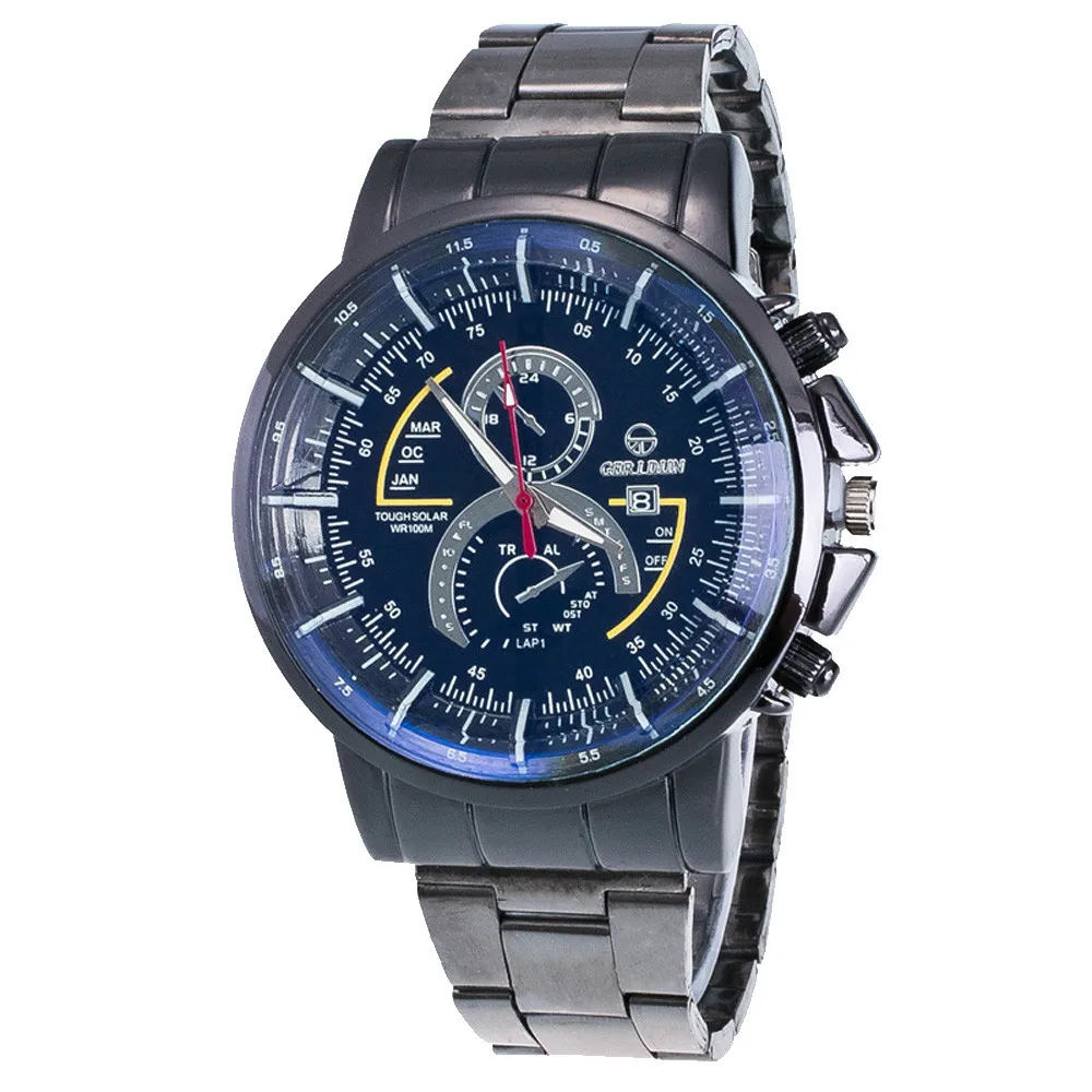 

GERIDUN Luxury Top Brand Fashion Men Watch Motion Form Stainless Steel Sport Quartz Hour Mens Clock Wrist Analog Watch zegarek