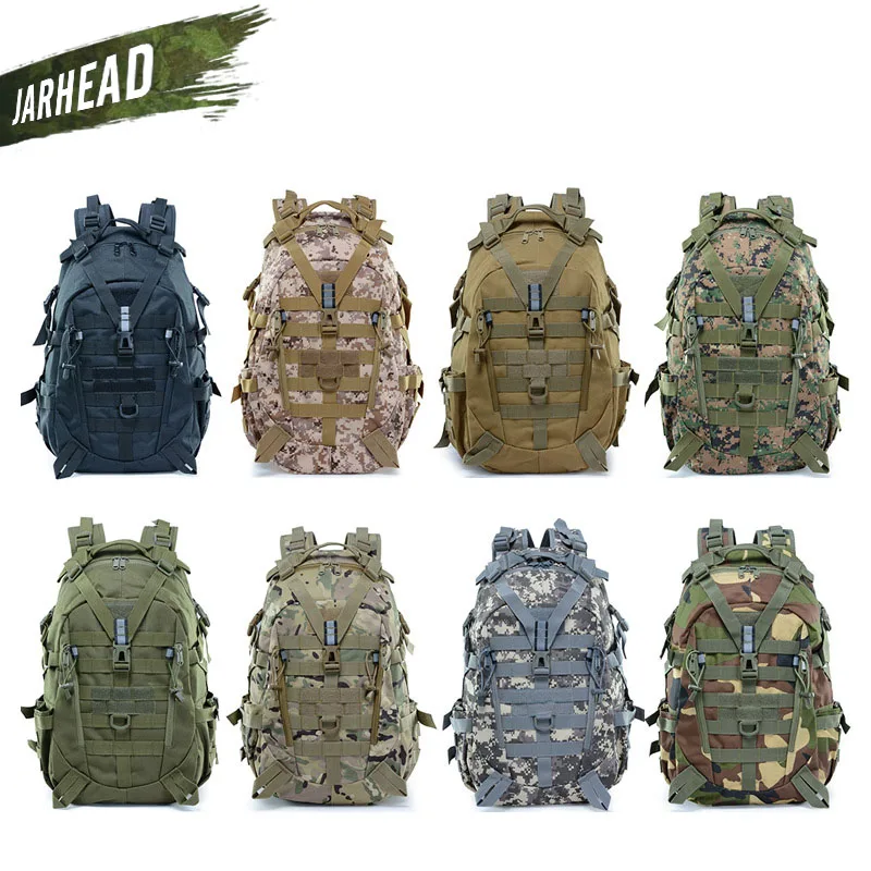 US $31.12 Tactical Reflective Backpack Outdoor Molle Camouflage Rucksack Military Assault Bag Hiking Camping Hunting Travel Bag