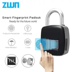 ZWN P3 P3 + USB Перезаряжаемые Smart Keyless Отпечатков пальцев замок IP65 Водонепроницаемый Anti-Theft замок безопасности двери Чемодан замок для чемодана