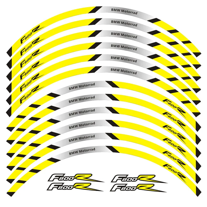 Новинка, высокое качество, 12 шт., подходят для мотоцикла, колеса, стикер, полоса, светоотражающий обод для BMW F800R