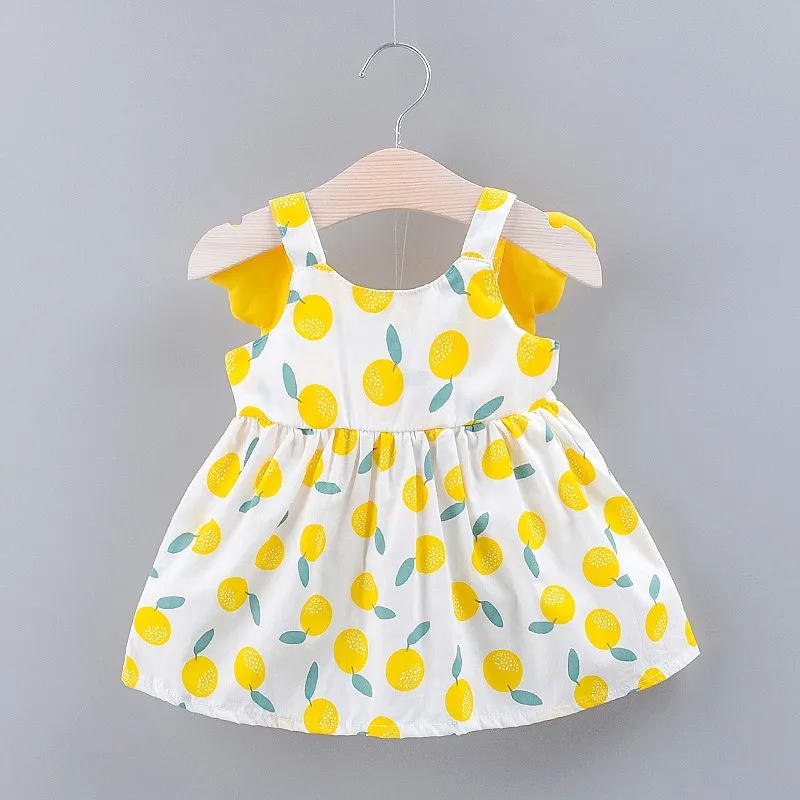 Summer Casual Baby Girls Sleeveless Strap Western Style Dress With Angel Wings Design Cotton Kids Toddler Sundress Summer Casual Baby Girls Sleeveless Strap Western Style Dress With Angel Wings Design Cotton Kids Toddler Sundress