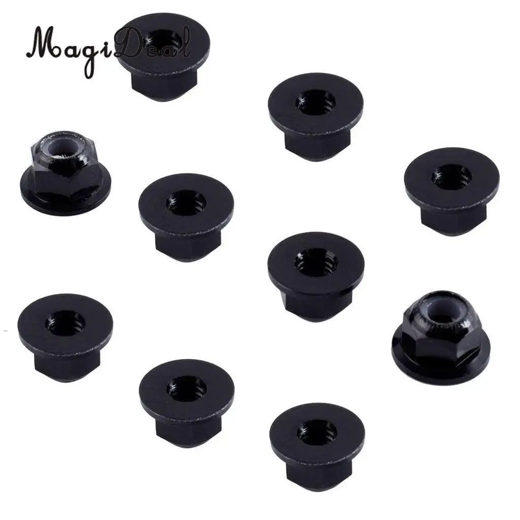 MagiDeal 10Pcs/Lot Steel M4 4mm 1/10 RC Vehicle Fastener Nuts Wheel Tires Acce for HPI HSP Hobao ZD Racing Cars Parts 5x10mm