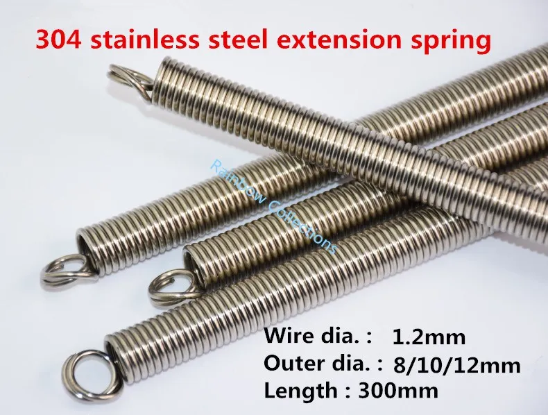 304 Stainless Steel Extension Spring Wire Diameter 1.2mm /outer
