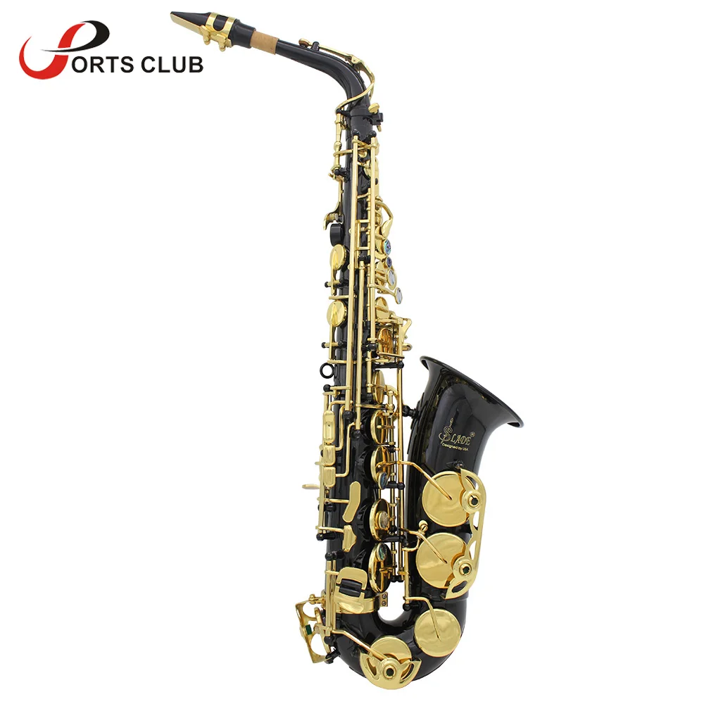

LADE Brass Engraved Eb E-Flat Alto Saxophone Sax Abalone Shell Buttons with Case Gloves Cleaning Cloth Belt Brush